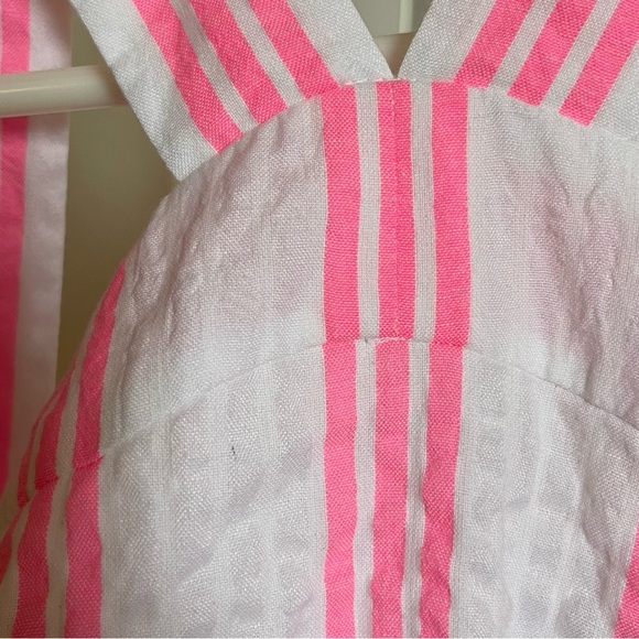 Lilly Pulitzer Jenette Halter Midi Dress Havana Pink Stripes Seersucker Size 10 - Picture 13 of 16